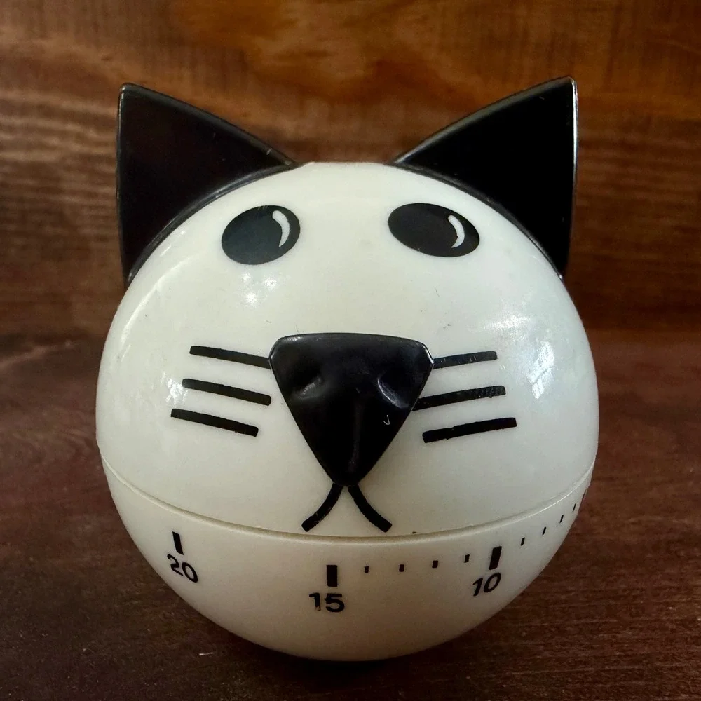 VTG 3pc Burton+Burton Chester Cat & More Salt Pepper Shakers Napkin Holder Timer